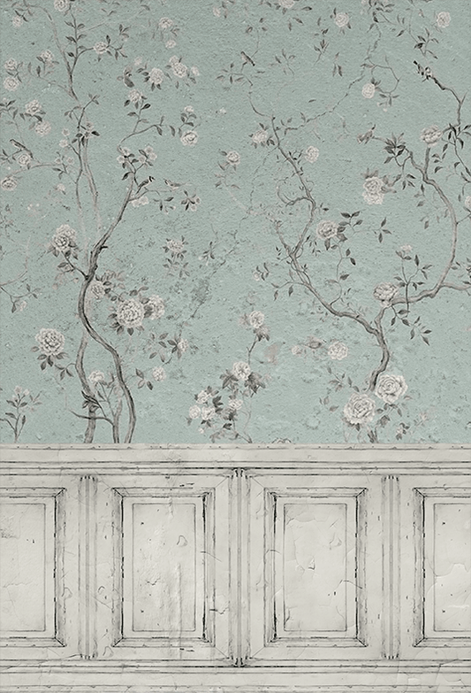 Blossom Blue Flower Fabric Backdrop for Photo SBH0499