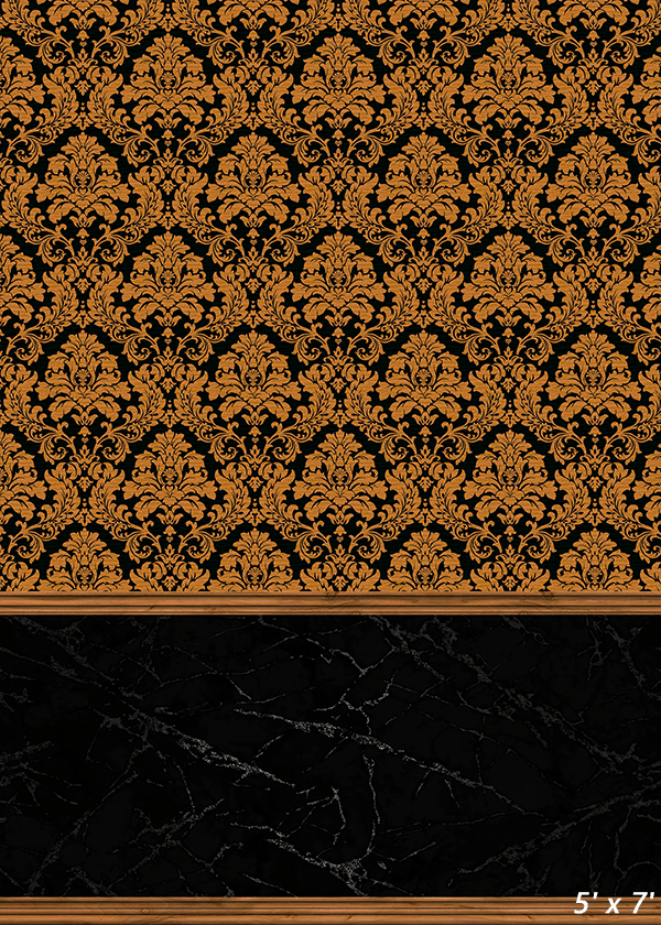 Golden Damask Pattern Fabric Backdrop Background SBH0505