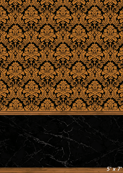 Golden Damask Pattern Fabric Backdrop Background SBH0505