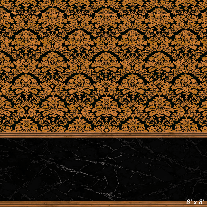 Golden Damask Pattern Fabric Backdrop Background SBH0505