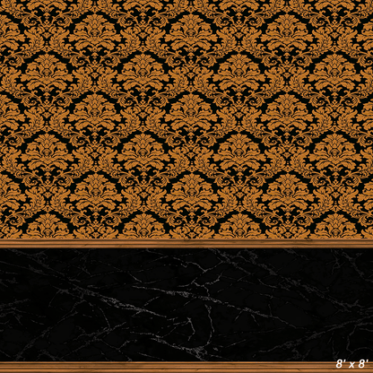 Golden Damask Pattern Fabric Backdrop Background SBH0505