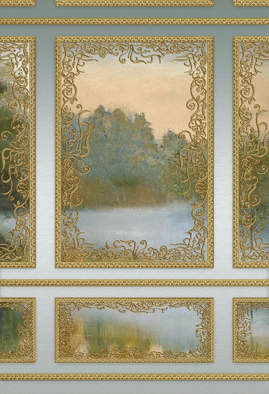 Golden Frame Interior Wall Backdrop for Photo SBH0509