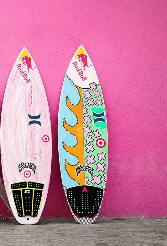 Pink Background Surfing Boards Backdrop SBH0534