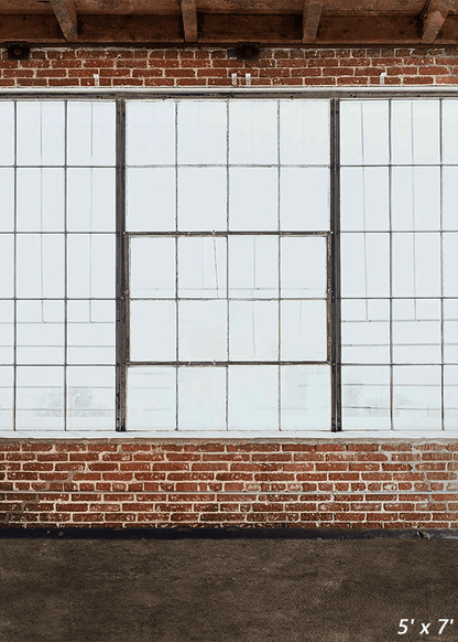 Empty Warehouse Windows Background Backdrop SBH0545