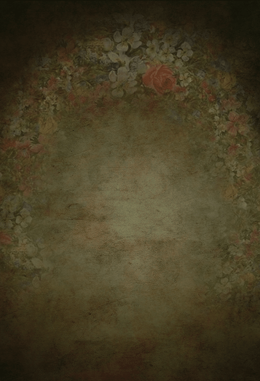 Green Vintage Abstract Floral Backdrop for Photo SBH0548