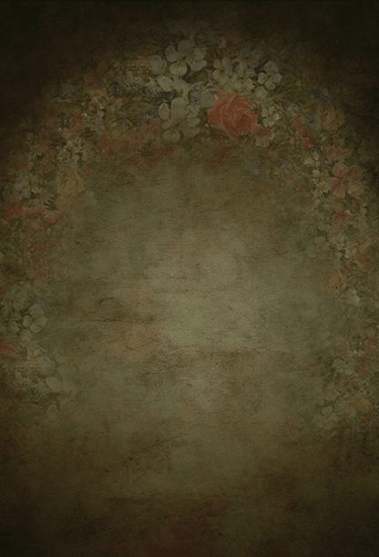 Green Vintage Abstract Floral Backdrop for Photo SBH0548