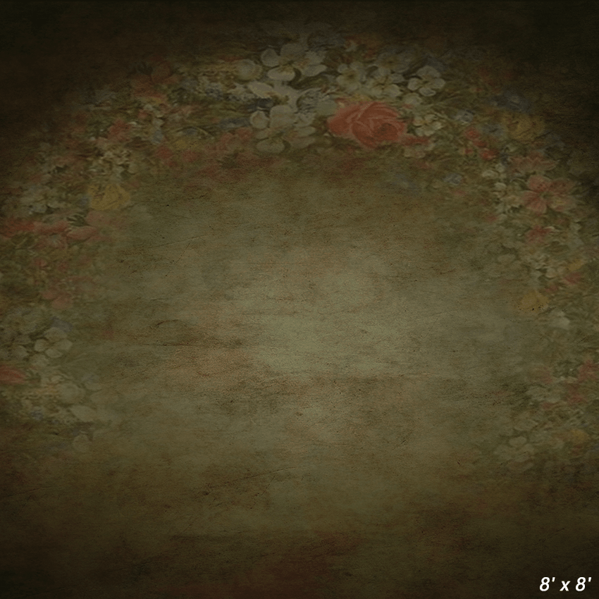 Green Vintage Abstract Floral Backdrop for Photo SBH0548