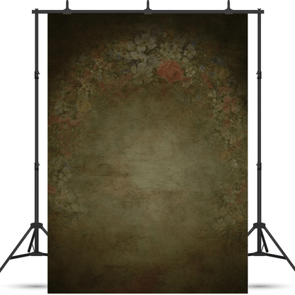 Green Vintage Abstract Floral Backdrop for Photo SBH0548
