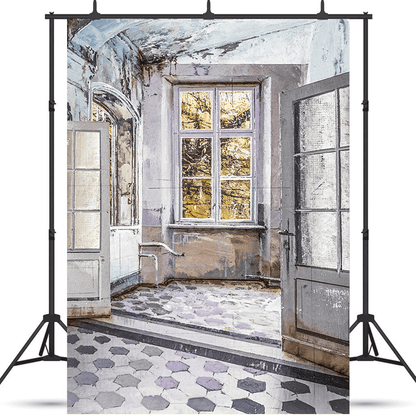 Old Abandoned Houses Backdrop for Photo SBH0549