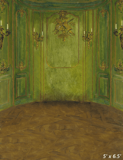 Green Retro Portrait Photo Background Backdrop SBH0560
