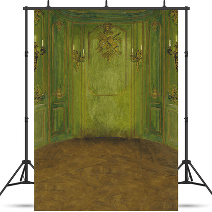 Green Retro Portrait Photo Background Backdrop SBH0560