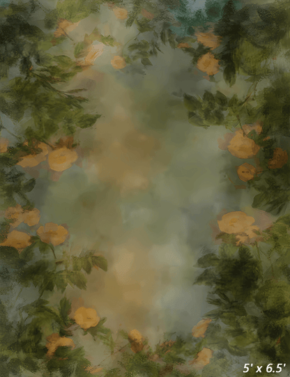 Fine Art Green Floral Background Backdrop SBH0600