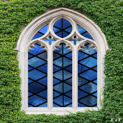 Stained Glass Windows Ivy Wall Church Backdrop SBH0609