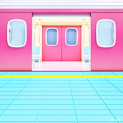 Kawaii Subway Fashion Doll Photography Backdrop SBH0615