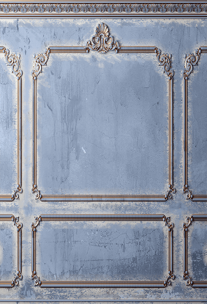Classic Wall Old Gold Stucco Blue Backdrop for Photo SBH0638
