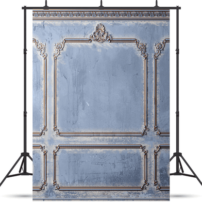 Classic Wall Old Gold Stucco Blue Backdrop for Photo SBH0638
