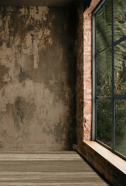 Empty Room Brown Stucco Wall Backdrop for Photo Studio SBH0664