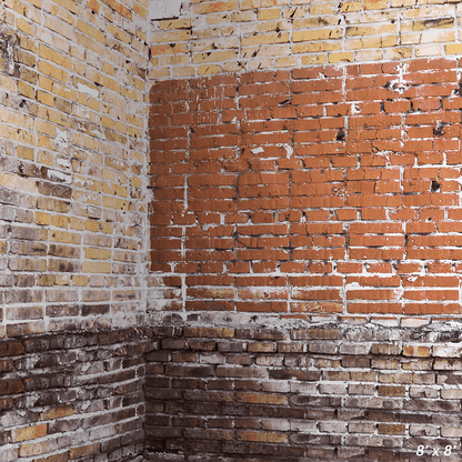 Corner Old Dirty Brick Wall Backdrop for Photography SBH0346