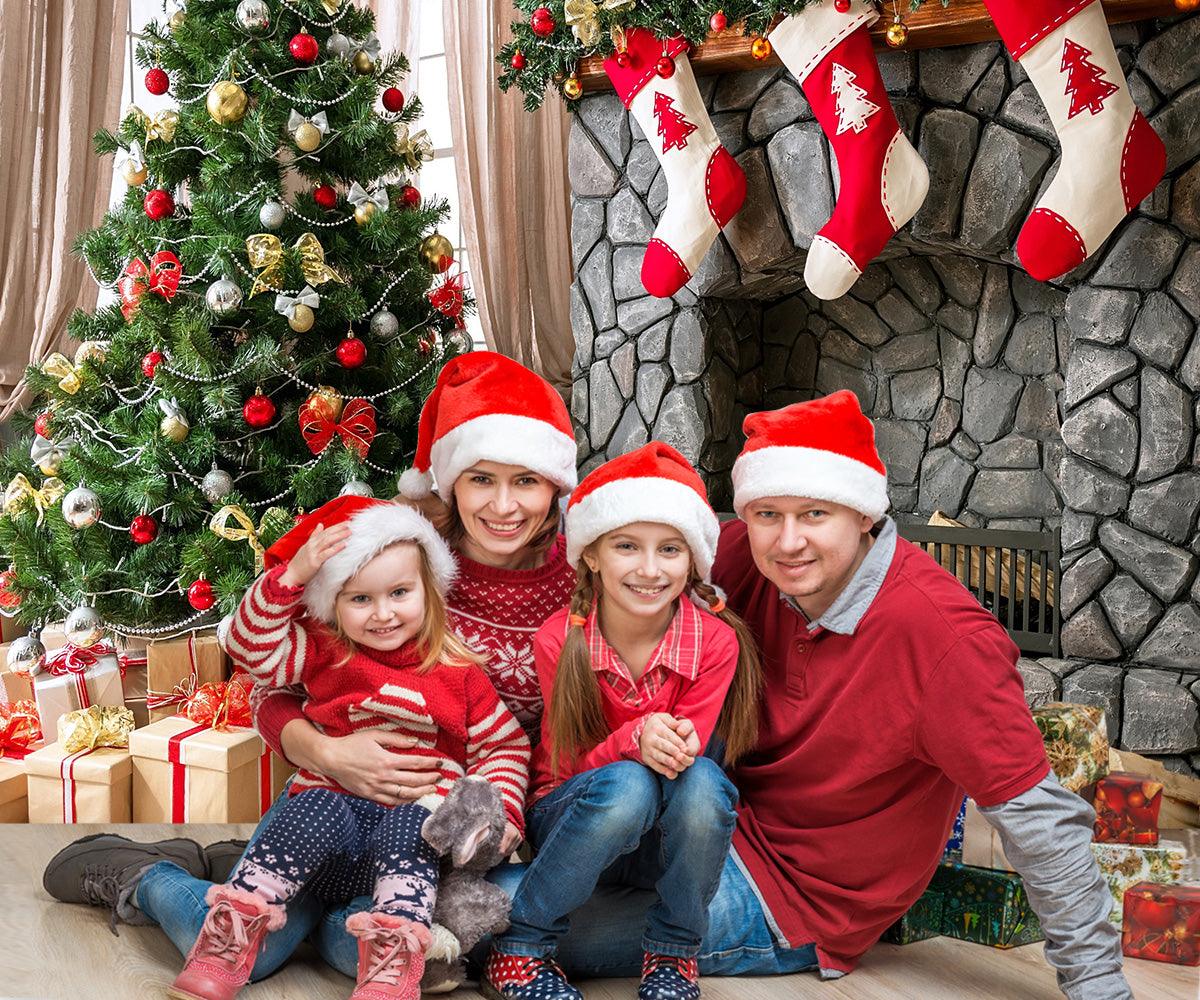 Merry Christmas Red Brick Photo Backdrop for Photography