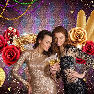 Rose Jewelry Photography Backdrop for Masquerade Ball Party