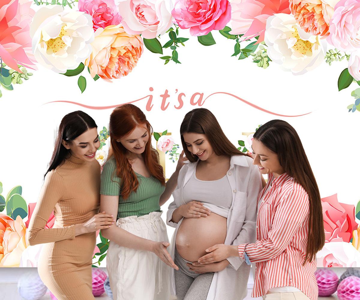 Flower  Decoration Girl Photography Backdrop for Birthday Baby Shower