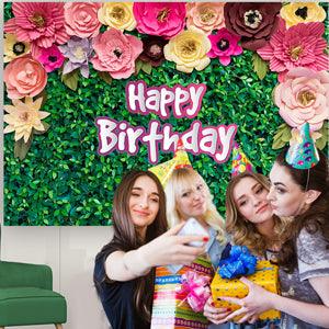 Green Leaves and Flower Decoration Backdrop for Photography
