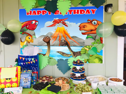 Dinosaurs Lake Digital Background Photography Backdrop for Party TKH1839