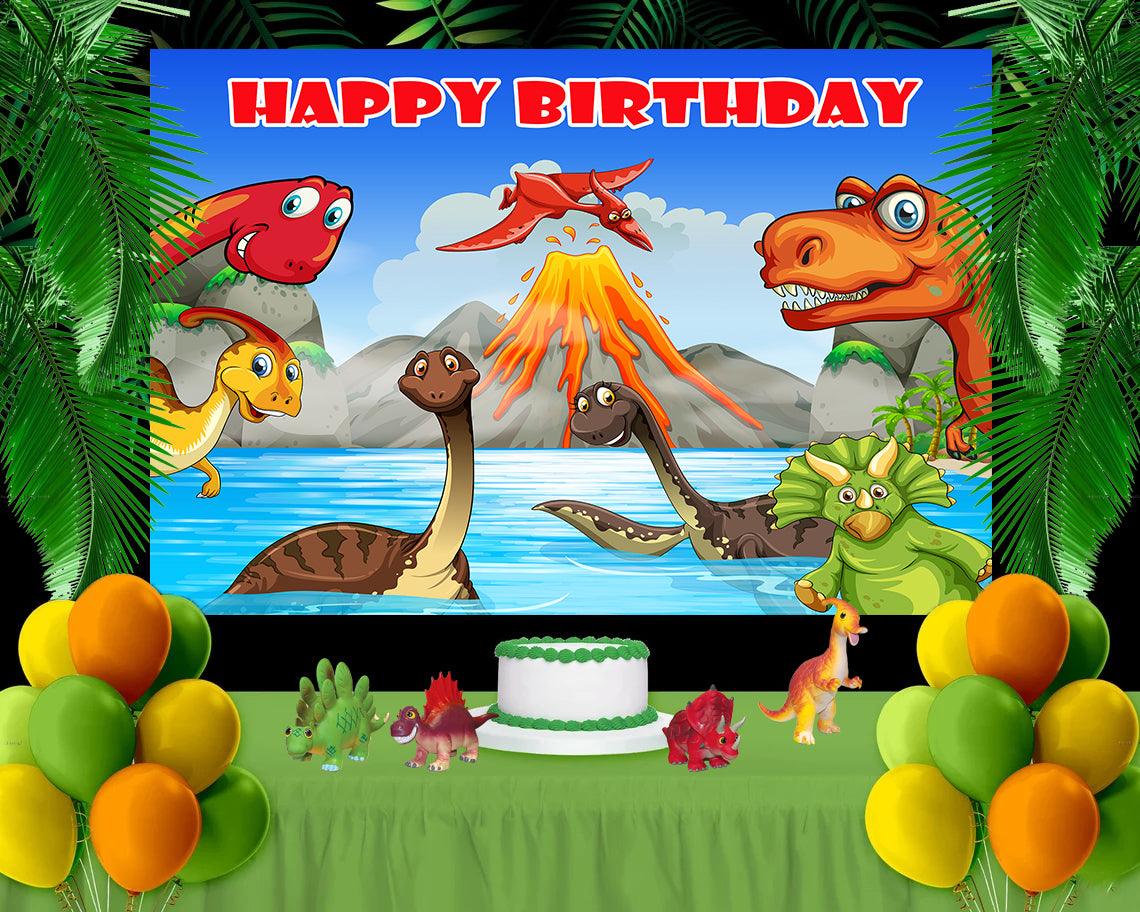 Dinosaurs Lake Digital Background Photography Backdrop for Party TKH1839