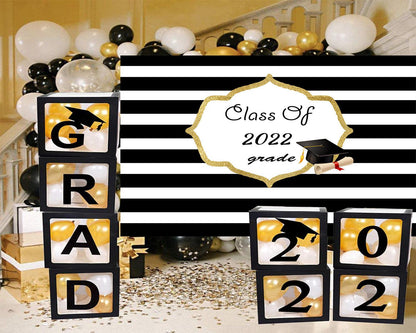Striped Background Graduation Photo Booth Backdrop Graduation Party Decorations TKH1881